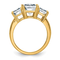 14K Octagon Radiant 3-Stone Engagement Ring Mounting