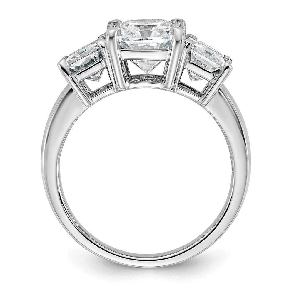 14kw 2 1/2ct Lab Grown Dia VS+ F+ 2ct Radiant Semi 3 Stone Eng Ring