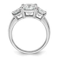 14kw 2 1/2ct Lab Grown Dia VS+ F+ 2ct Radiant Semi 3 Stone Eng Ring