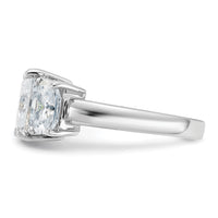 14kw 2 1/2ct Lab Grown Dia VS+ F+ 2ct Radiant Semi 3 Stone Eng Ring