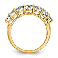 14k 1 5/8ct Lab Grown Diamond VS+ F+ Cushion Comp 7 Stone Band