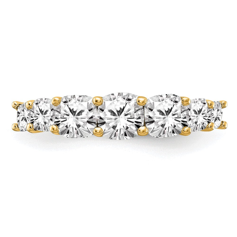 14k 1 5/8ct Lab Grown Diamond VS+ F+ Cushion Comp 7 Stone Band