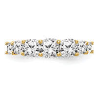 14k 1 5/8ct Lab Grown Diamond VS+ F+ Cushion Comp 7 Stone Band