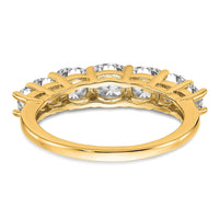 14k 1 5/8ct Lab Grown Diamond VS+ F+ Cushion Comp 7 Stone Band