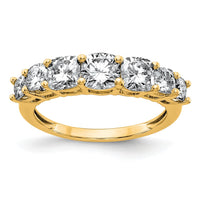 14k 1 5/8ct Lab Grown Diamond VS+ F+ Cushion Comp 7 Stone Band