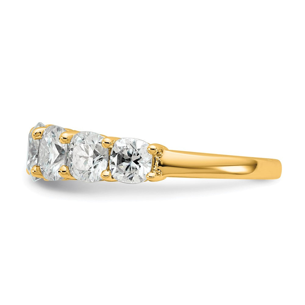14k 3 1/3ct Lab Grown Diamond VS+ F+ Cushion Comp 7 Stone Band