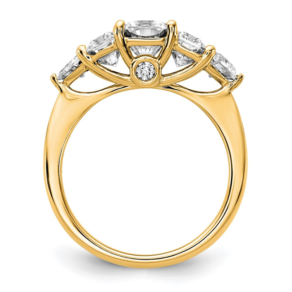 14k 2 3/4ct Lab Grown Dia VS+ F+ Radiant/Trillion 5 Stone Comp Band