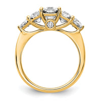 14k 2 3/4ct Lab Grown Dia VS+ F+ Radiant/Trillion 5 Stone Comp Band