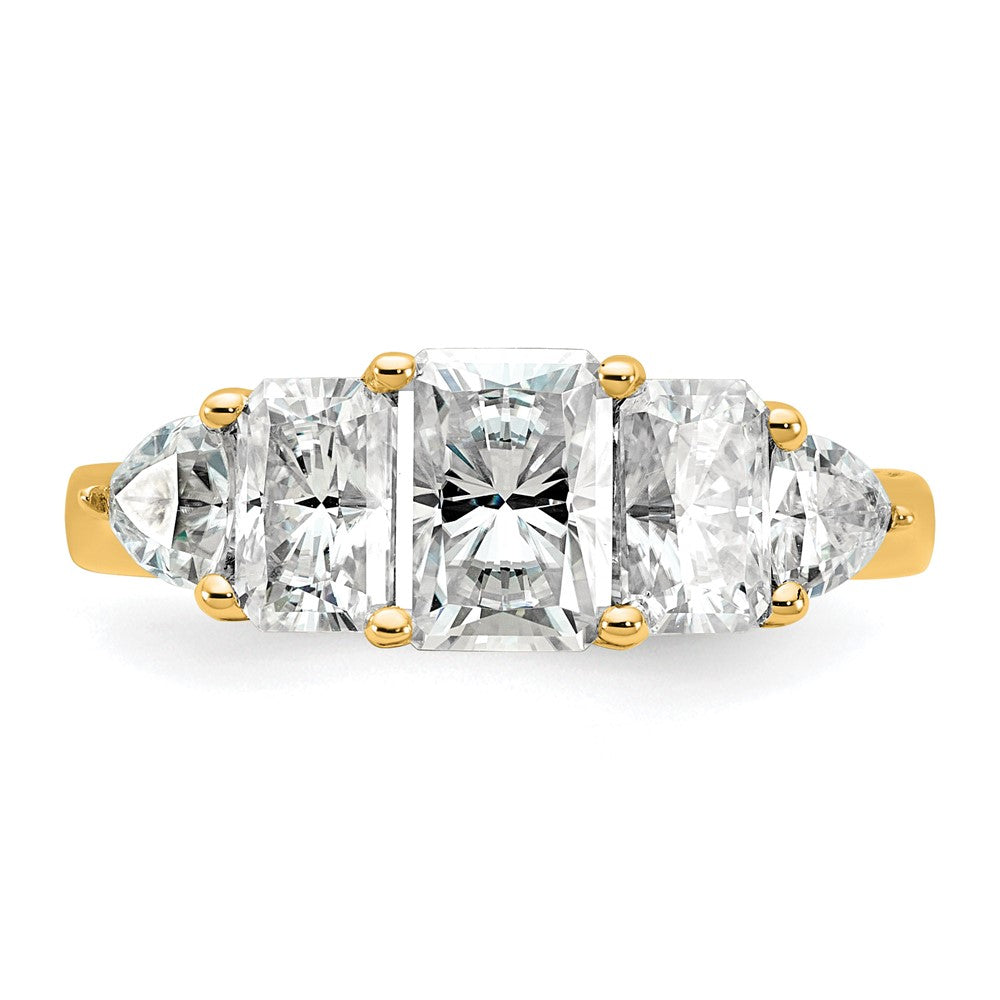 14k 2 3/4ct Lab Grown Dia VS+ F+ Radiant/Trillion 5 Stone Comp Band