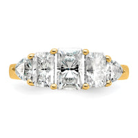 14k 2 3/4ct Lab Grown Dia VS+ F+ Radiant/Trillion 5 Stone Comp Band