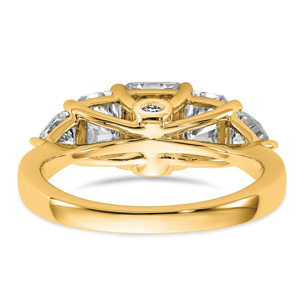 14k 2 3/4ct Lab Grown Dia VS+ F+ Radiant/Trillion 5 Stone Comp Band
