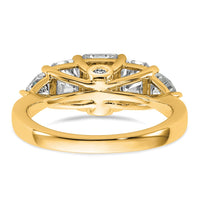 14k 2 3/4ct Lab Grown Dia VS+ F+ Radiant/Trillion 5 Stone Comp Band