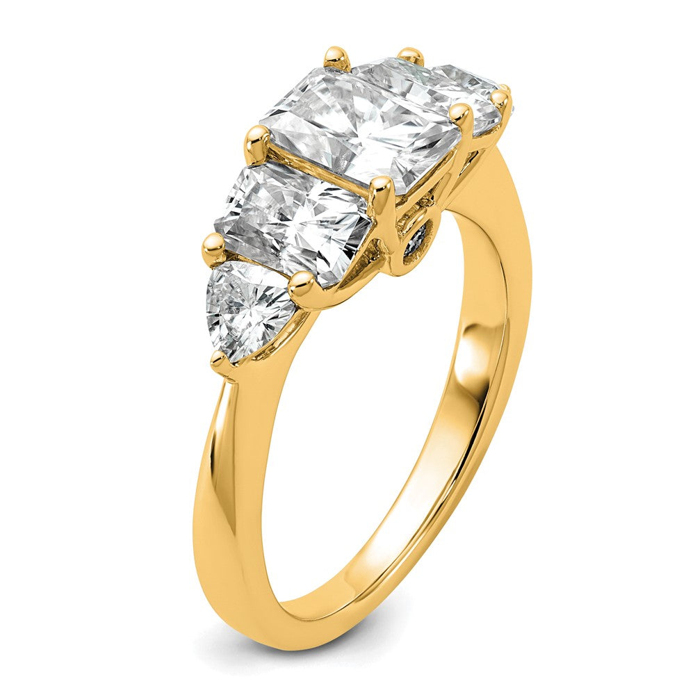 14k 2 3/4ct Lab Grown Dia VS+ F+ Radiant/Trillion 5 Stone Comp Band
