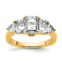 14k 2 3/4ct Lab Grown Dia VS+ F+ Radiant/Trillion 5 Stone Comp Band