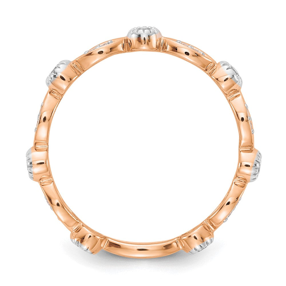 14k Rose Gold 1/5 ct Lab Grown Diamond VS/SI+ G+ Complete Fashion Band