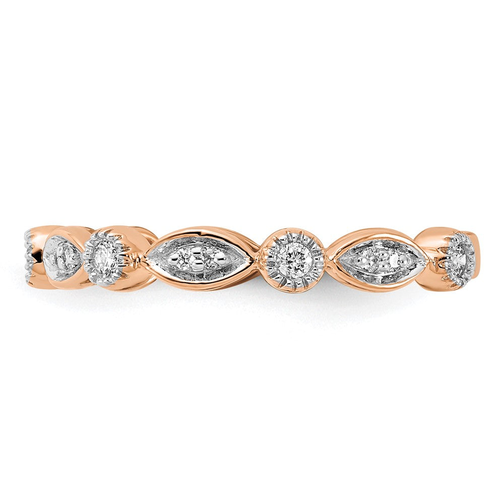 14k Rose Gold 1/5 ct Lab Grown Diamond VS/SI+ G+ Complete Fashion Band