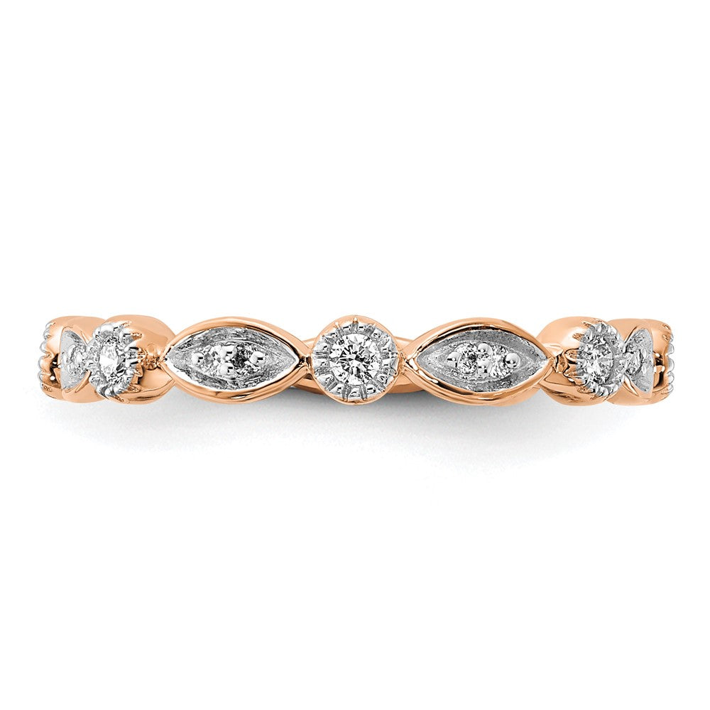 14k Rose Gold 1/5 ct Lab Grown Diamond VS/SI+ G+ Complete Fashion Band