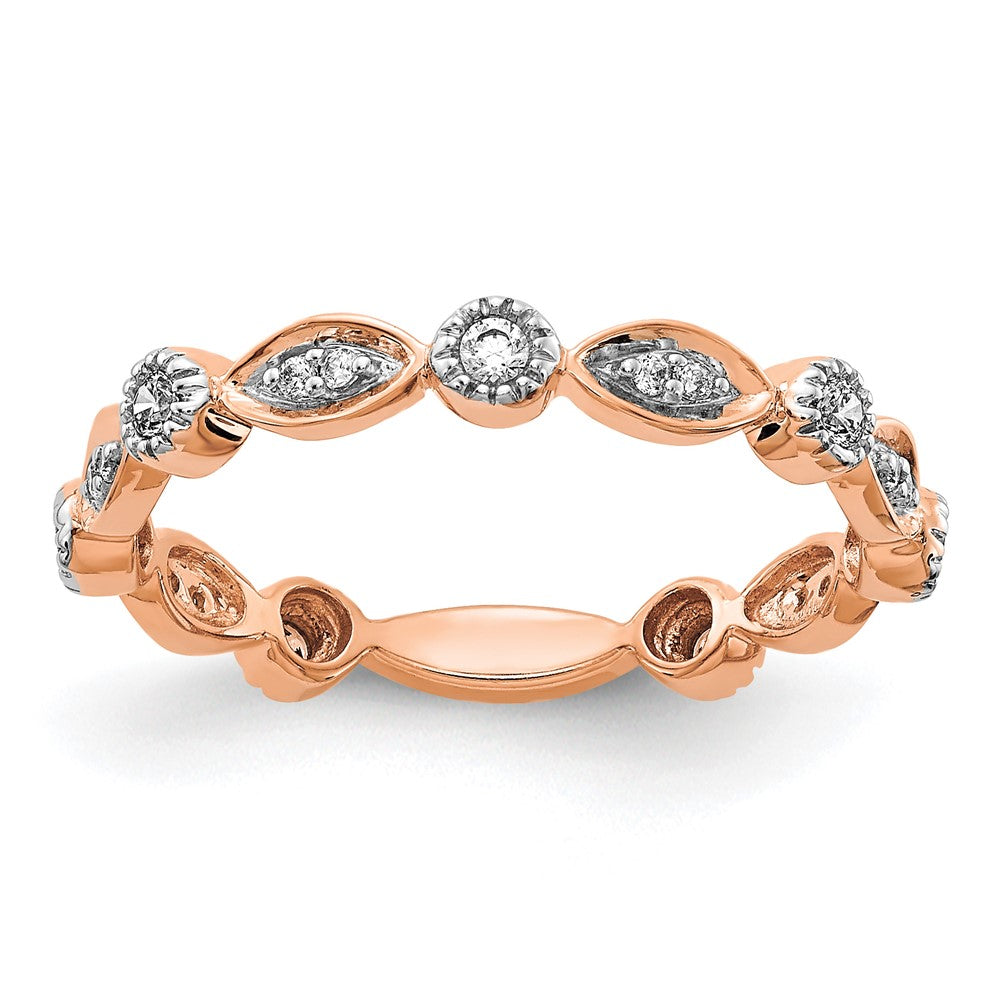 14k Rose Gold 1/5 ct Lab Grown Diamond VS/SI+ G+ Complete Fashion Band