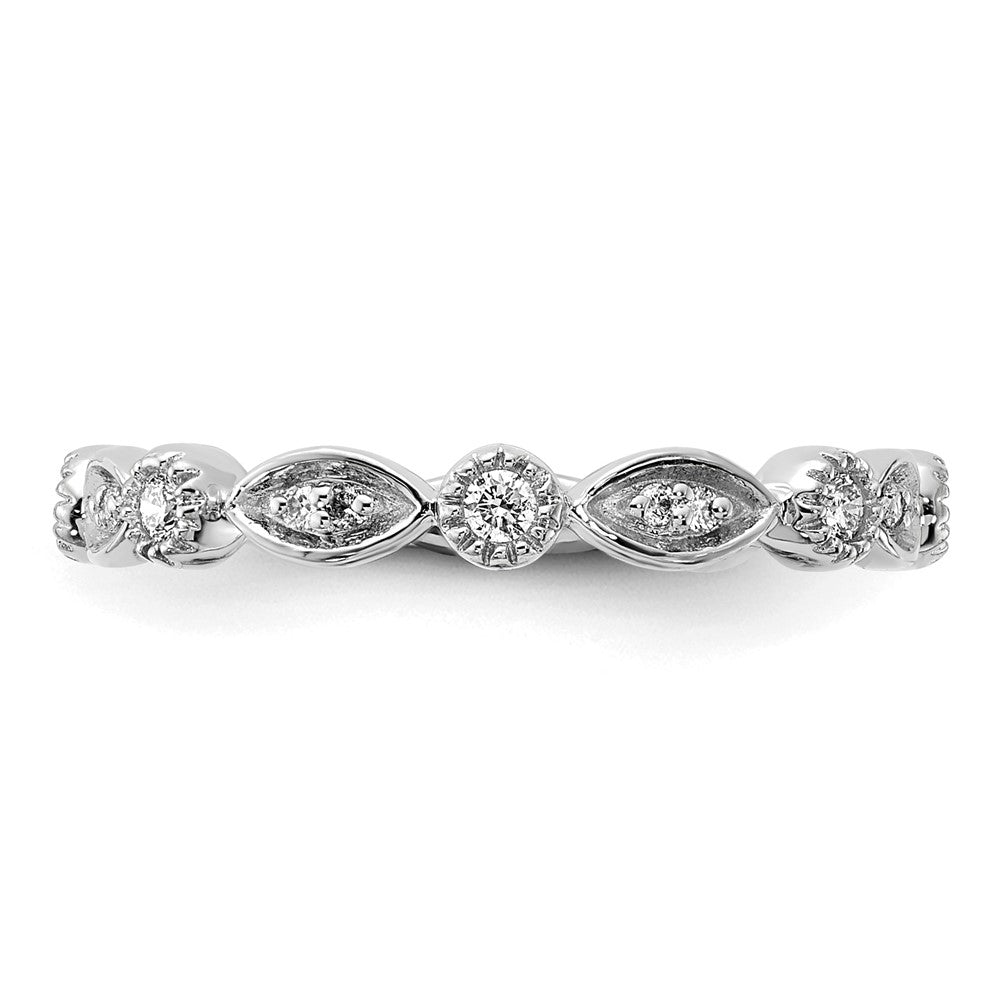 14k White Gold 1/5 ct Lab Grown Diamond VS/SI+ G+ Complete Fashion Band