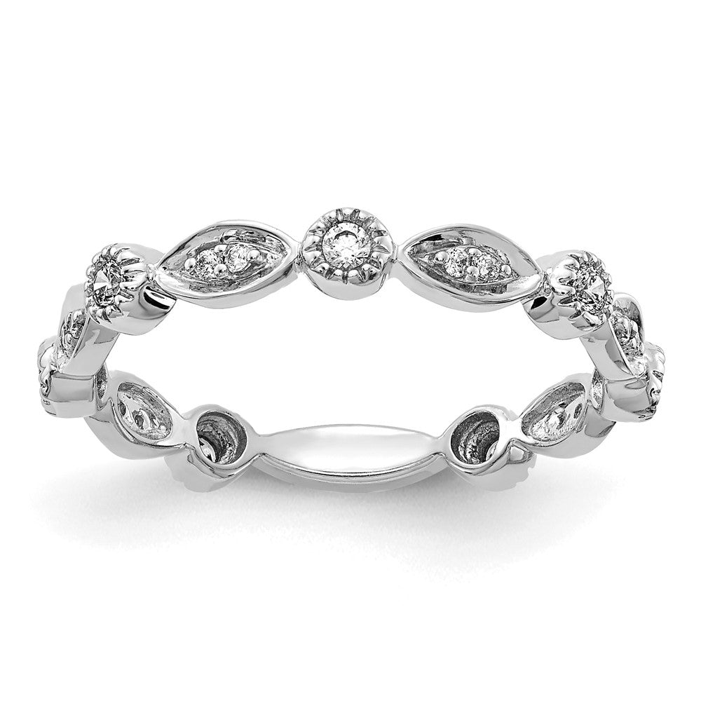 14k White Gold 1/5 ct Lab Grown Diamond VS/SI+ G+ Complete Fashion Band