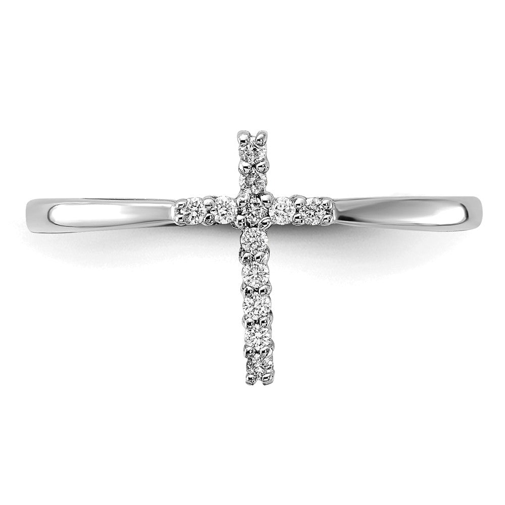 14kw 1/15 ct Lab Grown Diamond VS/SI+ G+ Comp Cross Ring