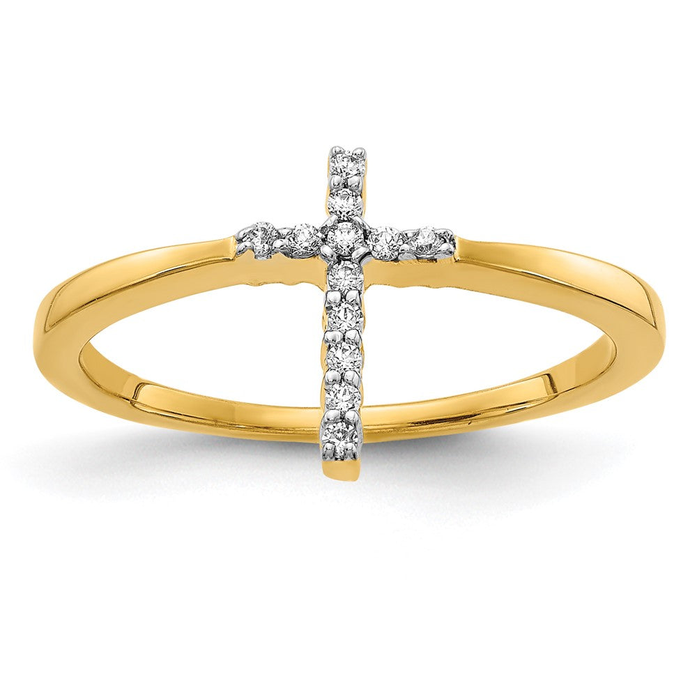 14k 1/15 ct Lab Grown Diamond VS/SI+ G+ Comp Cross Ring