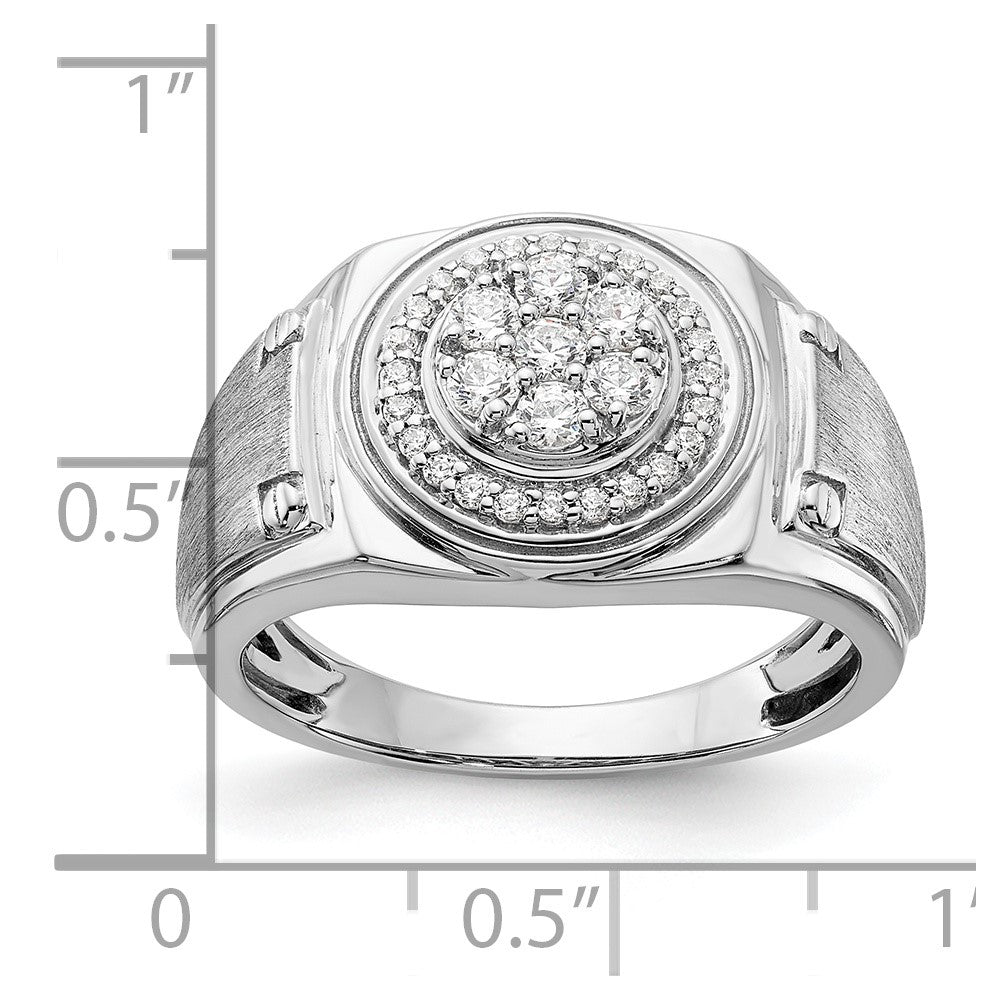 14k White Gold 1/2 ct Lab Grown Diamond VS/SI+ G+ Complete Men's Ring