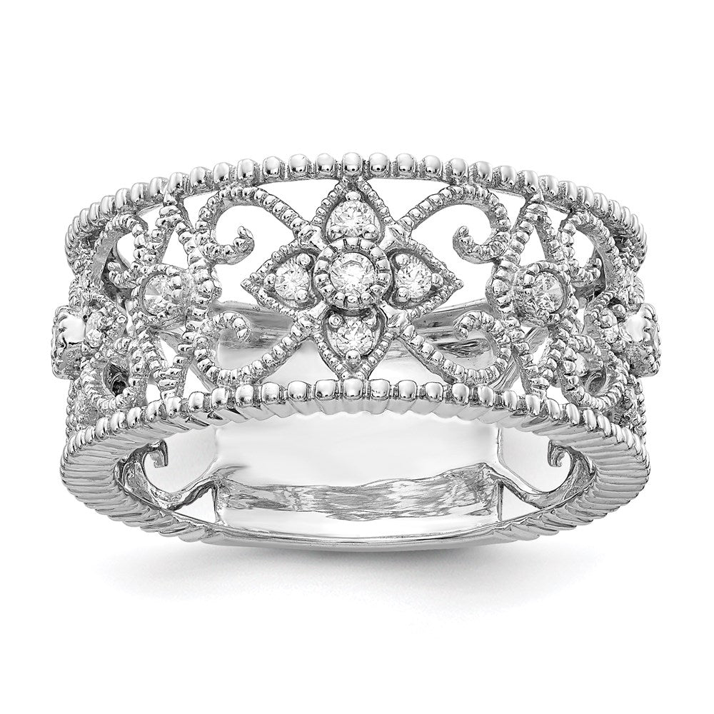 14k White Gold 1/4 ct Lab Grown Diamond VS/SI+ G+ Complete Fashion Band