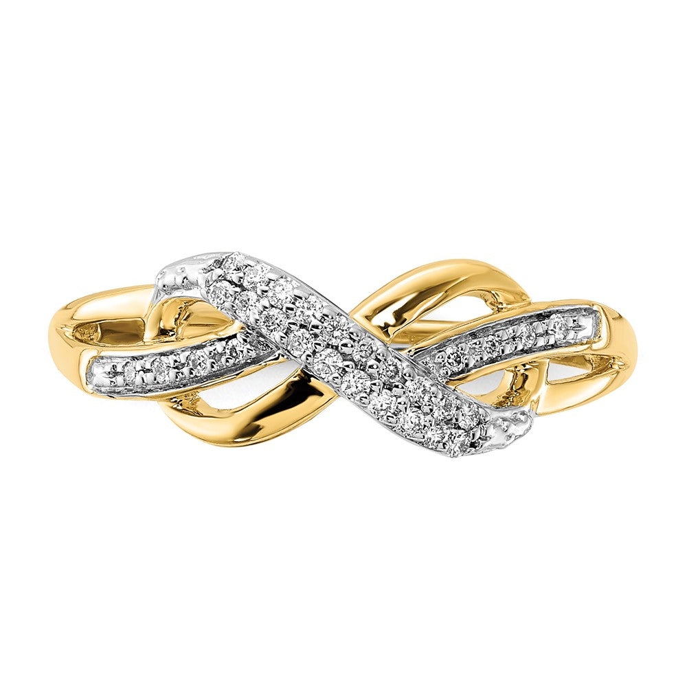 14k 1/10 ct Lab Grown Dia VS/SI+ G+ Comp Infinity Symbol Ring