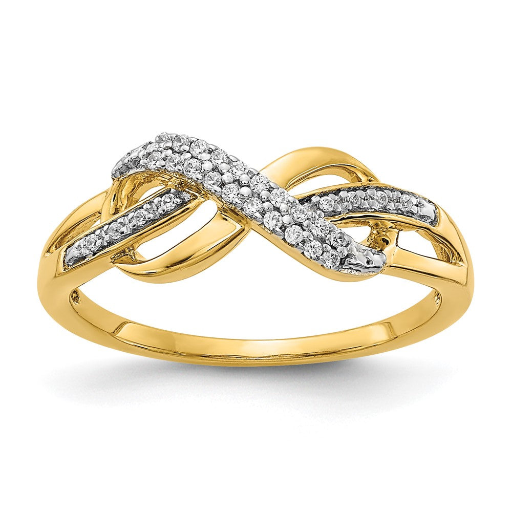 14k 1/10 ct Lab Grown Dia VS/SI+ G+ Comp Infinity Symbol Ring