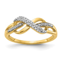 14k 1/10 ct Lab Grown Dia VS/SI+ G+ Comp Infinity Symbol Ring