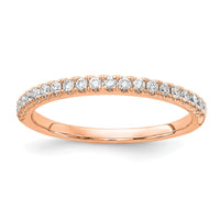 14k Rose Gold 1/4 ct Lab Grown Diamond VS+ F+ Complete Wedding Band