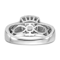 14k Two-tone 7/8 ct Lab Grown Dia VS/SI+ G+ Round Comp Halo Eng Ring