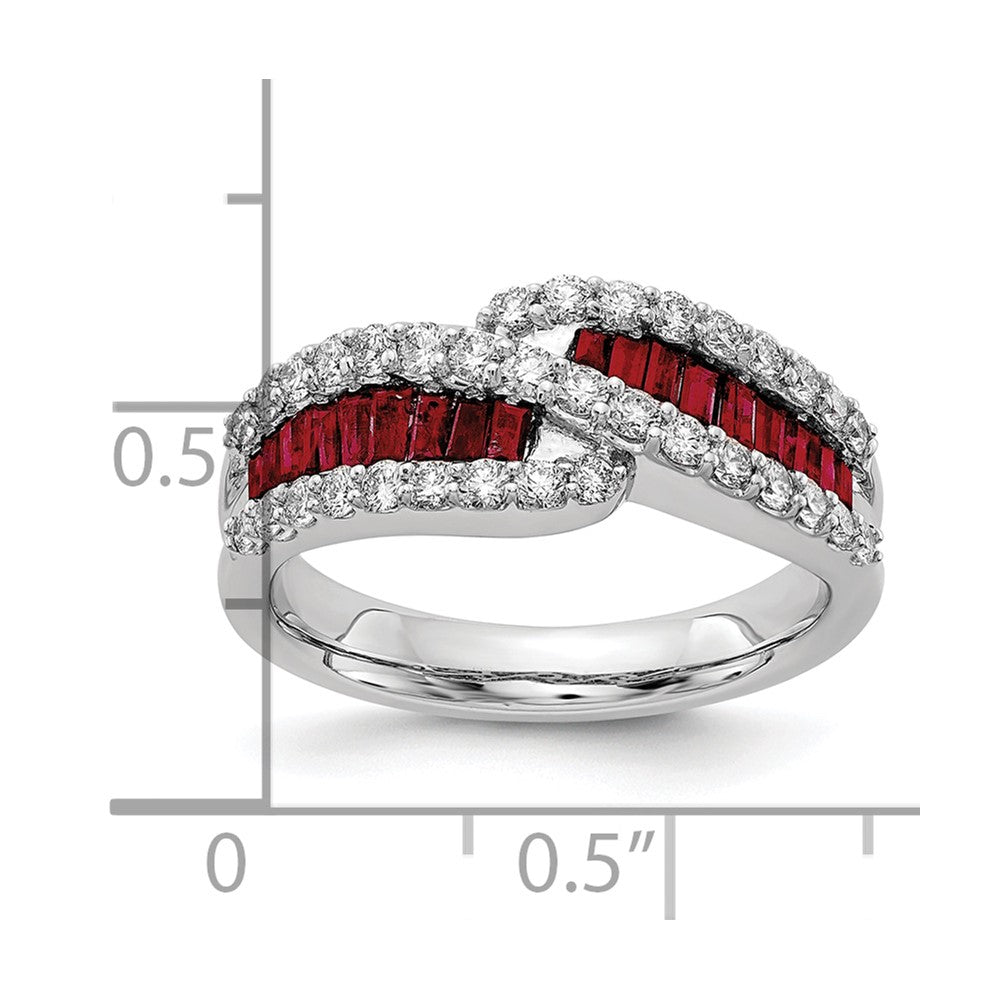 14kw 5/8 ct Lab Grown Dia VS/SI+ G+ & Cr Ruby Comp Ring