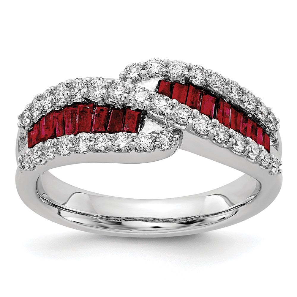 14kw 5/8 ct Lab Grown Dia VS/SI+ G+ & Cr Ruby Comp Ring