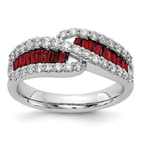14kw 5/8 ct Lab Grown Dia VS/SI+ G+ & Cr Ruby Comp Ring