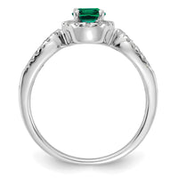 10kw 1/3 ct Lab Grown Diamond VS/SI+ G+ & Oval Cr Emerald Comp Ring