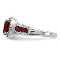 10kw 1/3 ct Lab Grown Dia VS/SI+ G+ & Oval Cr Ruby Ring