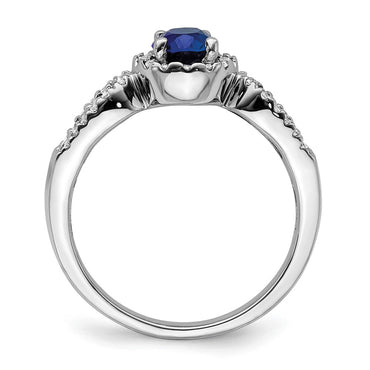 10kw 1/3 ct Lab Grown Dia VS/SI+ G+ & Oval Cr Sapphire Comp Ring