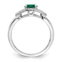 14kw 1/10 ct Lab Grown Diamond VS/SI+ G+ & Cr Emerald Comp Ring