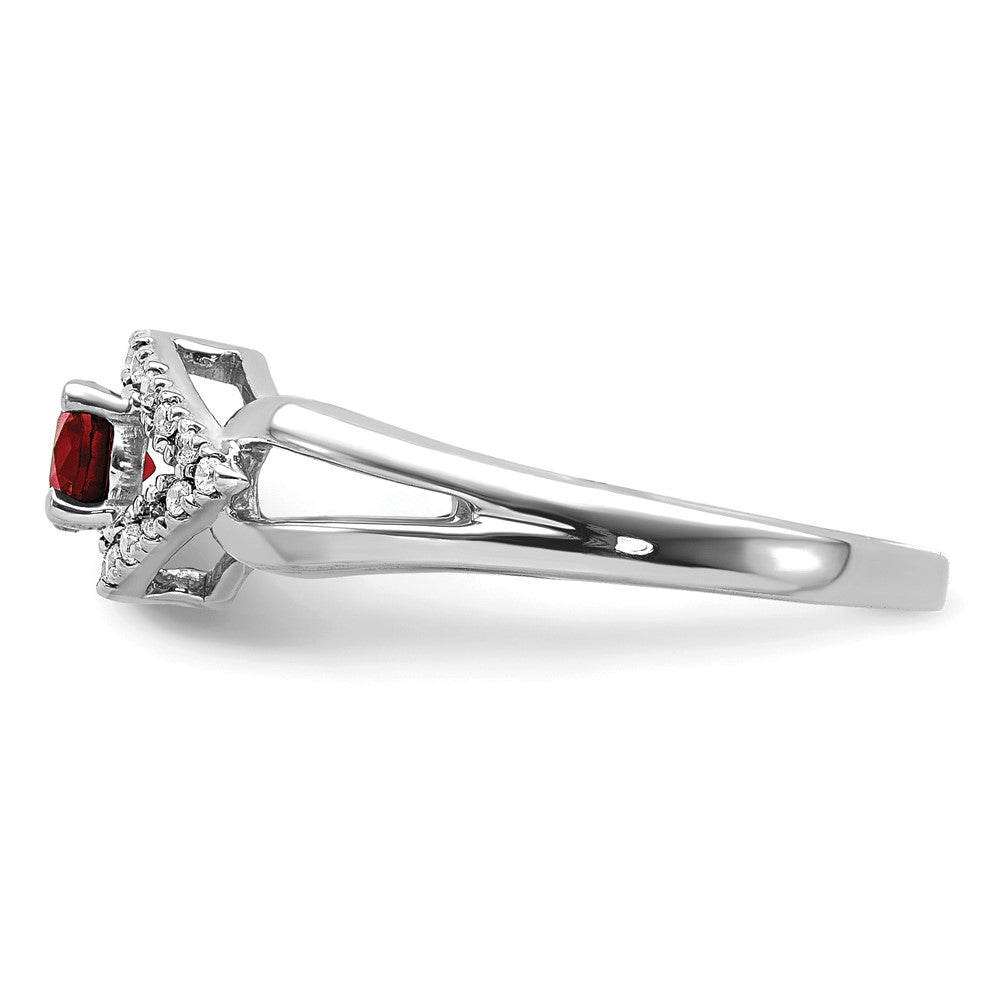 14kw 1/10 ct Lab Grown Dia VS/SI+ G+ & Cr Ruby Comp Ring