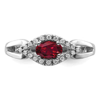 14kw 1/10 ct Lab Grown Dia VS/SI+ G+ & Cr Ruby Comp Ring