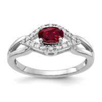 14kw 1/10 ct Lab Grown Dia VS/SI+ G+ & Cr Ruby Comp Ring