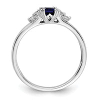 14kw 1/6 ct Lab Grown Dia VS/SI+ G+ & Cr Blue Sapphire Comp Ring