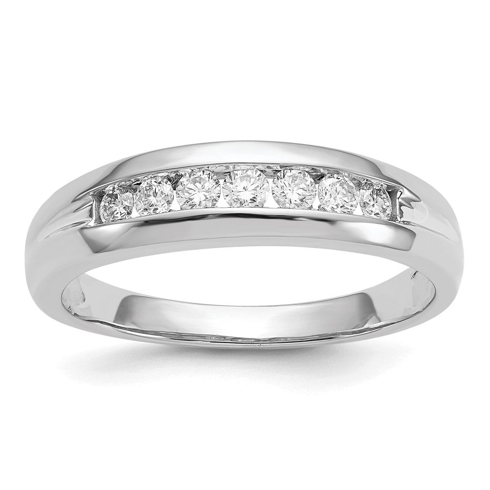 14k White Gold 1/3 ct Lab Grown Dia VS/SI+ G+ 7 Stone Complete Men's Ring