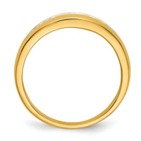 14k w/ White RH 1/3 ct Lab Grown Dia VS/SI+ G+ 7 Stone Complete Men's Ring