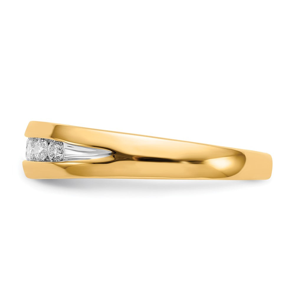 14k w/ White RH 1/3 ct Lab Grown Dia VS/SI+ G+ 7 Stone Complete Men's Ring