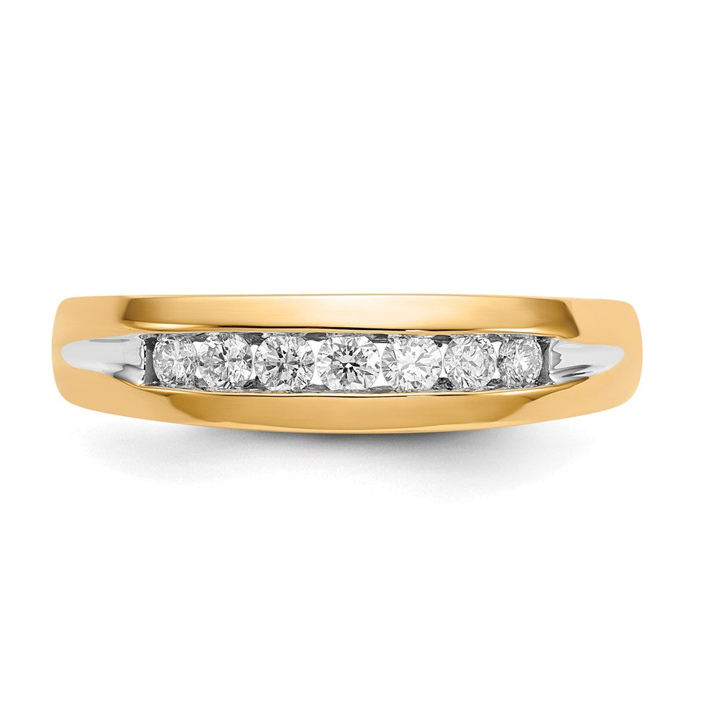 14k w/ White RH 1/3 ct Lab Grown Dia VS/SI+ G+ 7 Stone Complete Men's Ring