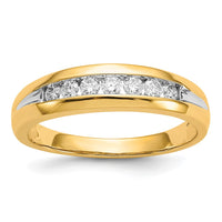 14k w/ White RH 1/3 ct Lab Grown Dia VS/SI+ G+ 7 Stone Complete Men's Ring