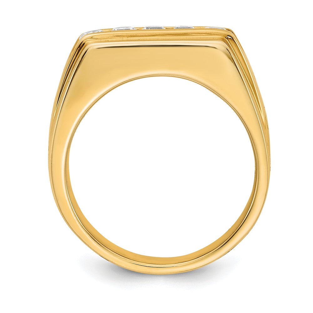 14k 1/2 ct Lab Grown Dia VS/SI+ G+ 5 Stone Complete Men's Ring